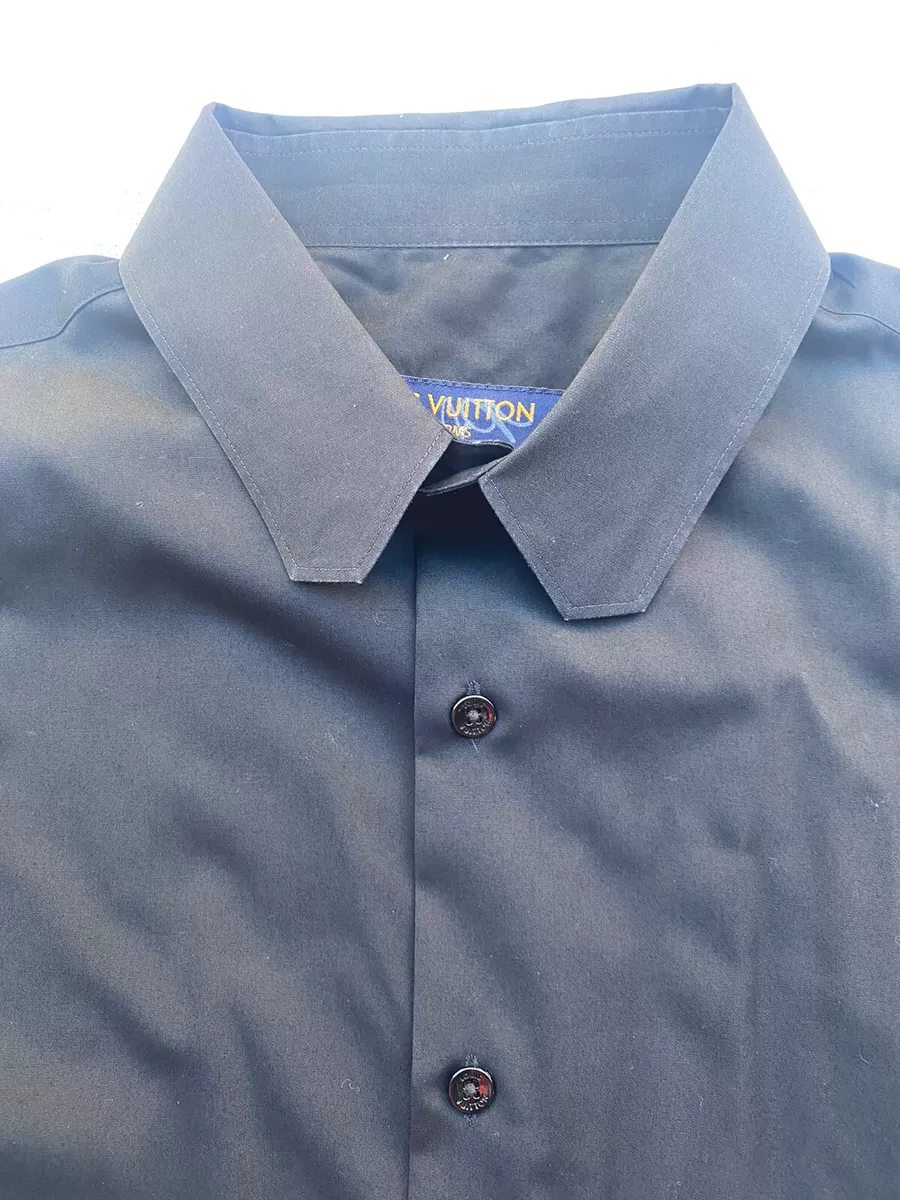 Louis Vuitton, Shirts, Mens Louis Vuitton Uniform Cotton Long Sleeve  Button Up Black Shirt Size 4