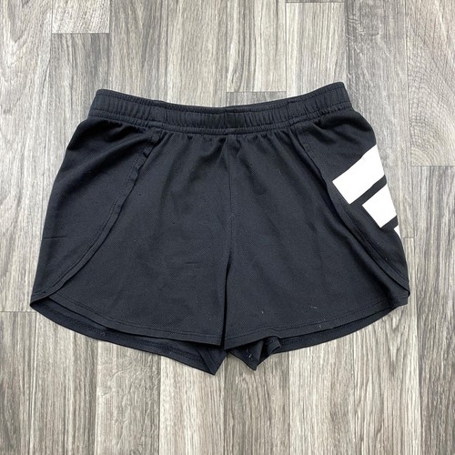 ADIDAS Stretch Waist Pull On Low Rise Black Activewear Shorts Girl's Size Small - Picture 2 of 7