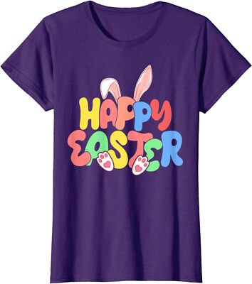 Happy Easter, Bunny Ears, Easter Egg Hunt, Matching Ladies' Crewneck T-Shirt
