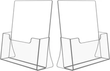 NIUBEE Acrylic Brochure Holder 8.5 X 11 Inches 2 Pack, Clear Acrylic Literature