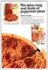 1966 CHEF BOY-AR-DEE PEPPERONI PIZZA AD Vintage 5"X7.5" Magazine Ad 1960's EBS19