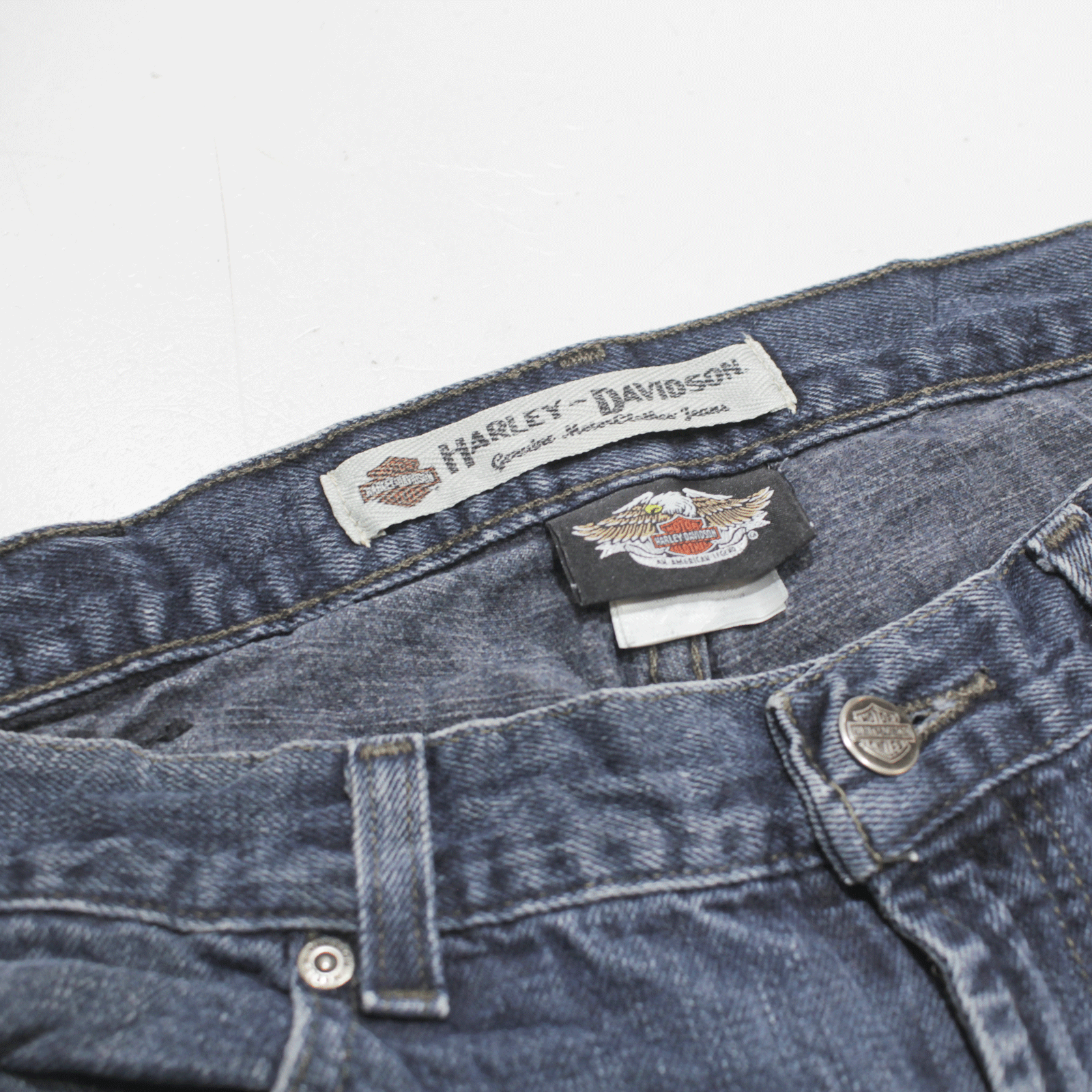 HARLEY DAVIDSON Motorcycles Jeans Blue Denim Bootcut Stone Wash Mens