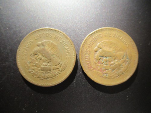 1951 y 1953 20 centavos México monedas de bronce Estados Unidos Mexicanos - Imagen 2 de 2