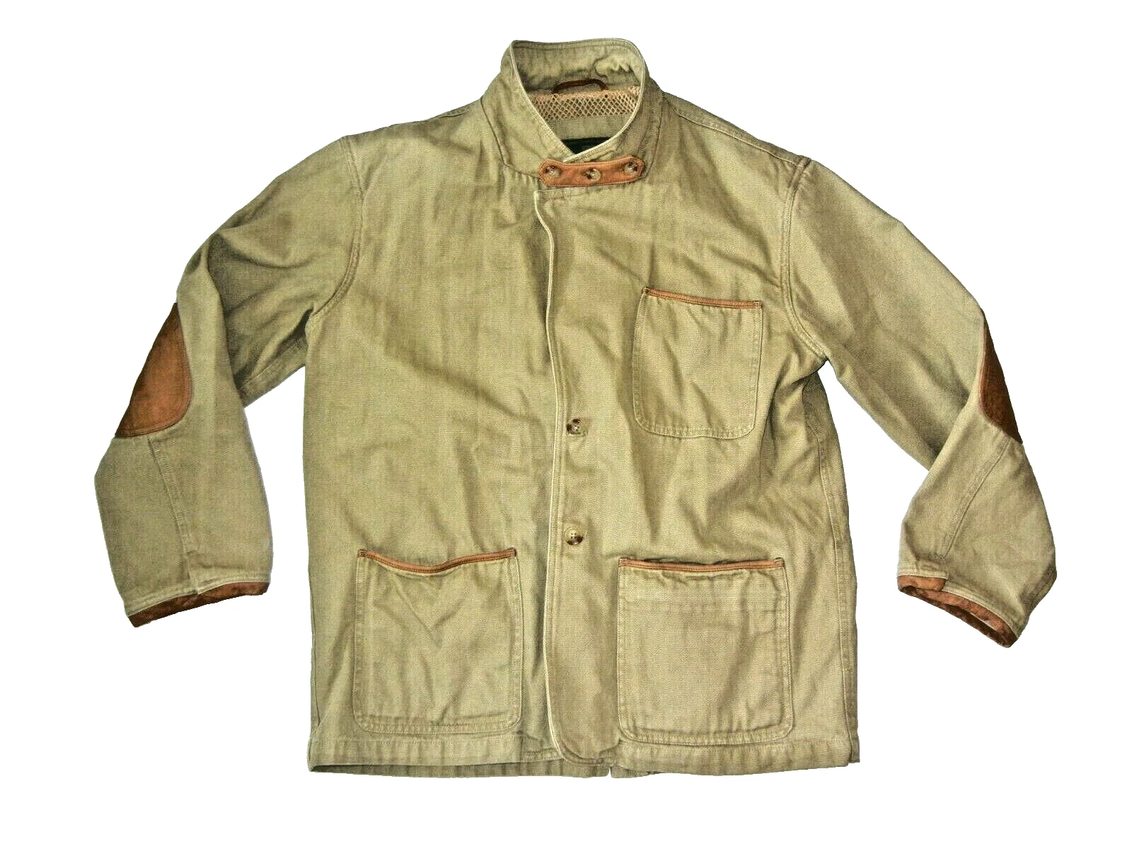 Vtg 90s ORVIS Brown 100% Cotton CANVAS FIELD JACKET Fishing Hunting Coat Men's L