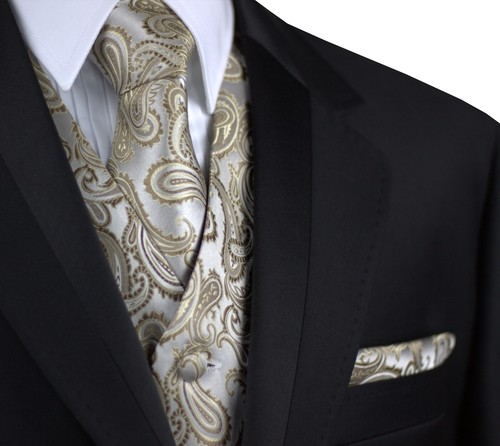 Men's Paisley Tuxedo Vest, Tie and Hankie. Formal Dress Wedding Prom Homecoming - Picture 55 of 65