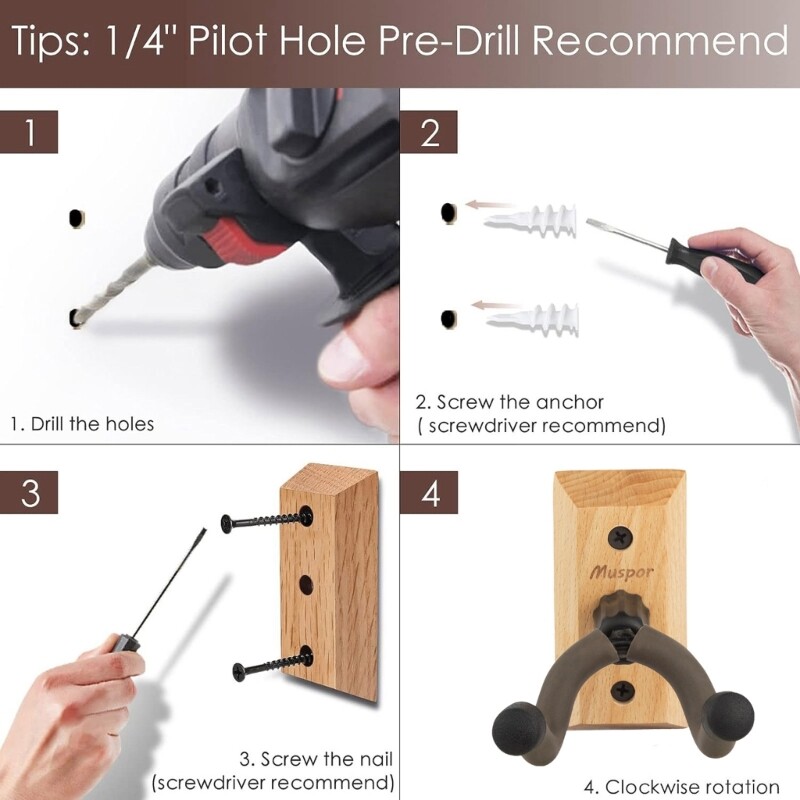 Guitar Hanger GuitarShaped Wall Hanger, Guitar Holder Stand for