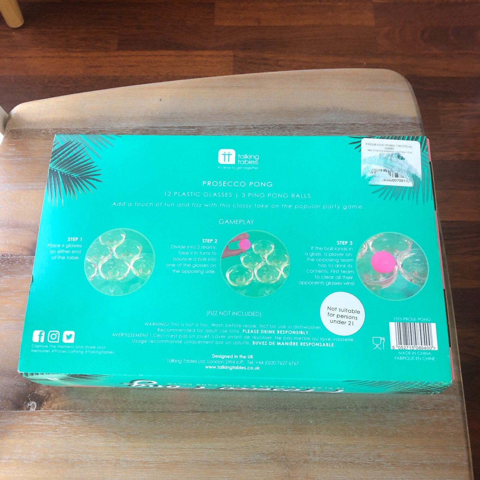 Talking Tables Prosecco Pong Tropical Game - BRAND NEW