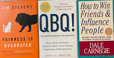 Leadership: Fairness is Overrated, QBQ!, How to Win Friends & Influence People