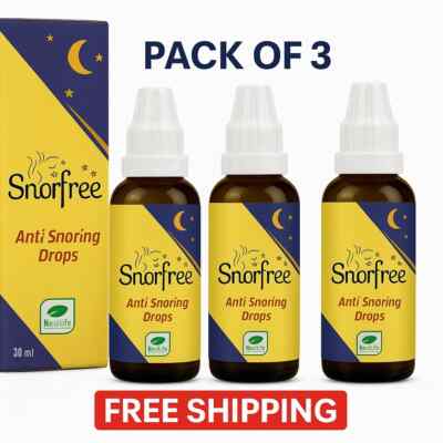 New Life Snorfree Homeopathic Drops 30ml x 3 | Snoring Relief Free shippng