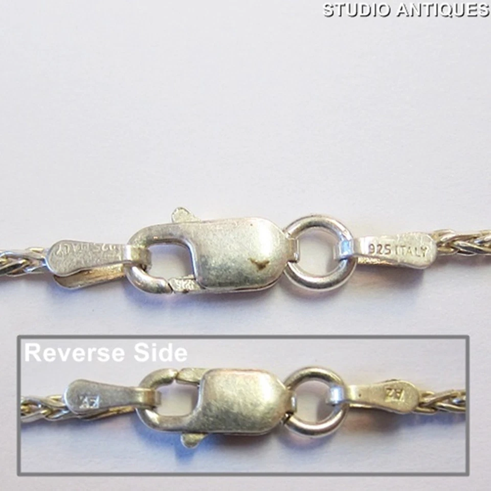 STERLING SILVER NECKLACE Italy 925 TURQUOISE CAU PENDANT Mother Of Pearl MOP - Image 4 of 4