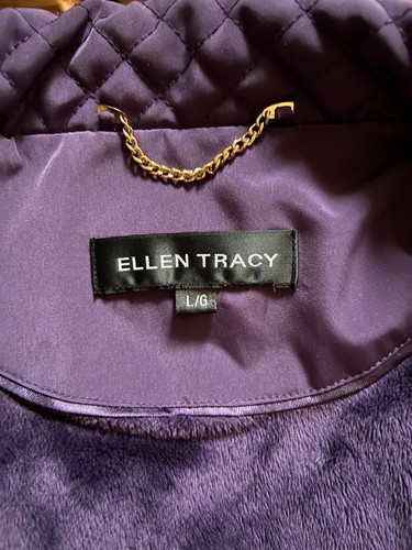 ELLEN TRACY PURPLE QUILTED JACKET ANORAK COAT SZ L ZIP CLOSURE - Picture 17 of 18