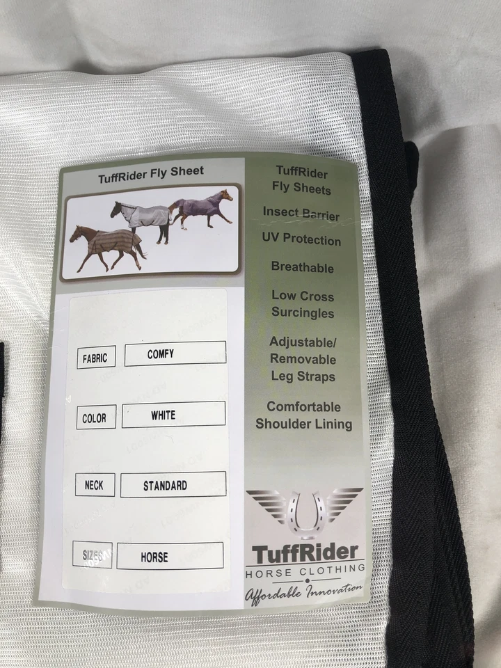 Tuff Rider Comfy Mesh Fly Sheet 75 White/Black - Image 3 of 4