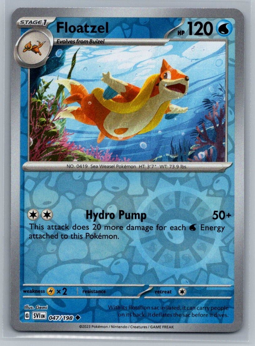 Floatzel 47/198 Scarlet & Violet Uncommon Reverse Holo Pokémon TCG 2023