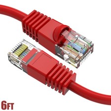 6FT Cat6 RJ45 LAN Network Ethernet Router UTP Molded Snagless Patch Cable Red