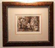 ALIGI SASSU - LA PREGHIERA - ACQUAFORTE E ACQUATINTA 1951