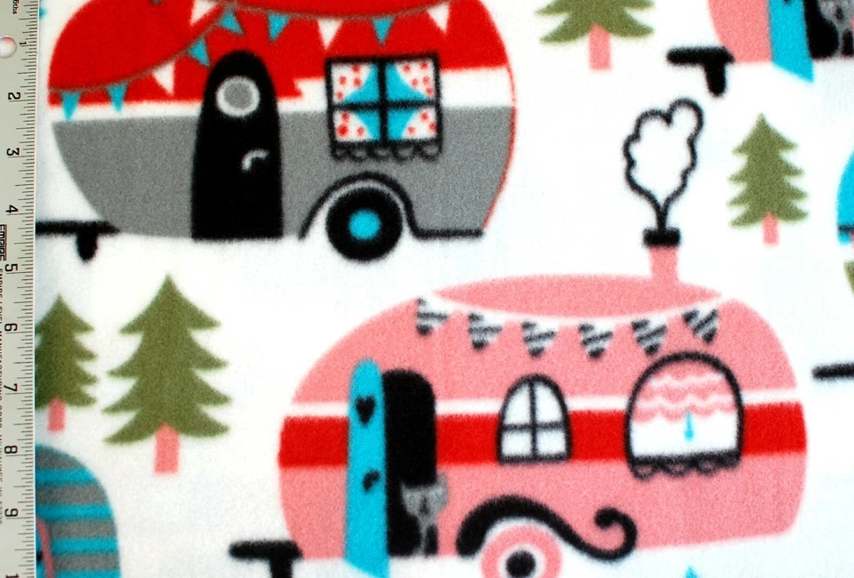 POR*NUEVO*5 REMOLQUES DE CAMPING GLAMPER GRANDES SOBRE MATERIAL POLAR BLANCO 1 YARDA 60X36" Foto 3 de 4