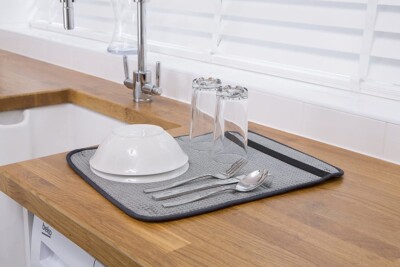 2 Stück Prestige Kitchen Hacks Geschirr Trockenmatte Grau 43 x 34 cm