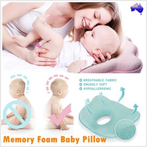 Baby Infant Newborn Prevent Flat Head Neck Anti Roll Support Memory Foam Pillow