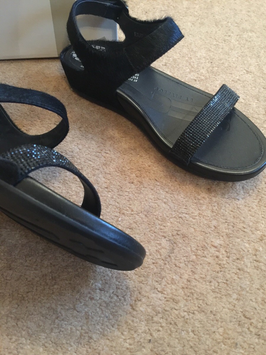 Fitflop Ff2 Banda Black Leather Micro Crystal Sandals UK 4 EU 37 US 6 |  eBay UK