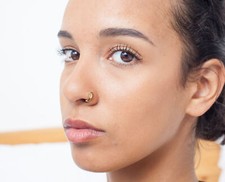 14K White/Yellow/Rose Gold Nose Ring Clicker Closure,Cartilage Tragus Piercing