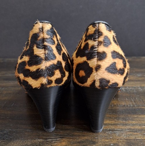 Franco Sarto Frankie Calf/Cow Hair Leather Wedge Leopard Print Women's Size 8 M - Picture 5 of 11