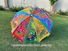 Garden Parasol Embroidered elephant Indian Outdoor Sun Shade Patio Umbrella 72"