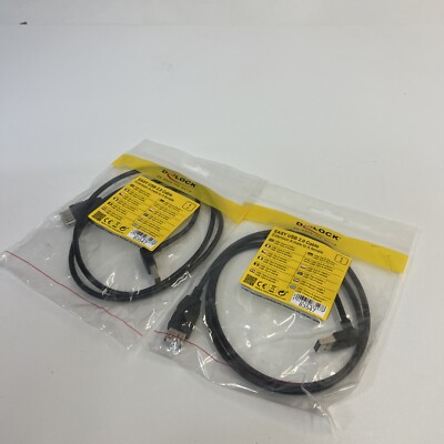DeLock USB 2.0 Kabel – A-Stecker Auf B-Stecker (90° Gewinkelt), 0,5 M, Schwarz, Doppelt Geschirmt