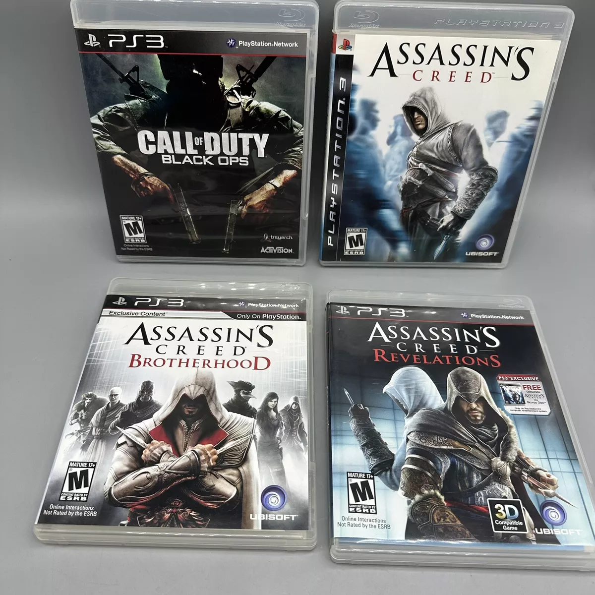 Lot of 4 Ps3 Games - Assassins Creed, Brotherhood, Revelations, Call Of  Duty Bl