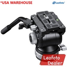 Leofoto BV-15 70mm Fluid Video Head with PU-100D 100x38mm QR Plate Arca