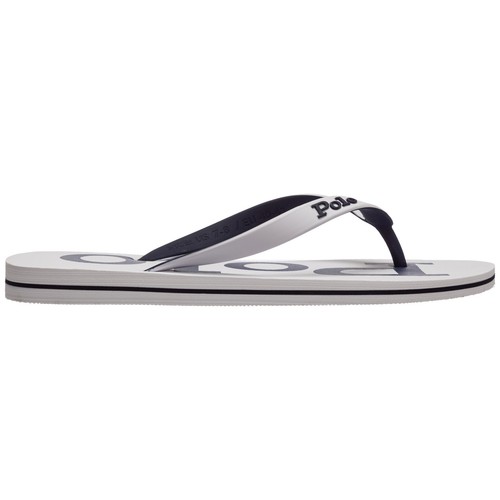 Polo Ralph Lauren Men Flip-Flops 816830672002 White Rubber Logo Slippers |  eBay