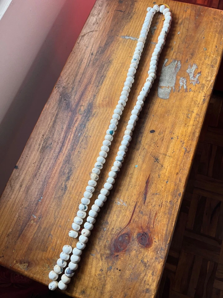 Rare Massive Natural Naga Conch Shell Shankh 108 Mala Necklace - Image 3 of 4