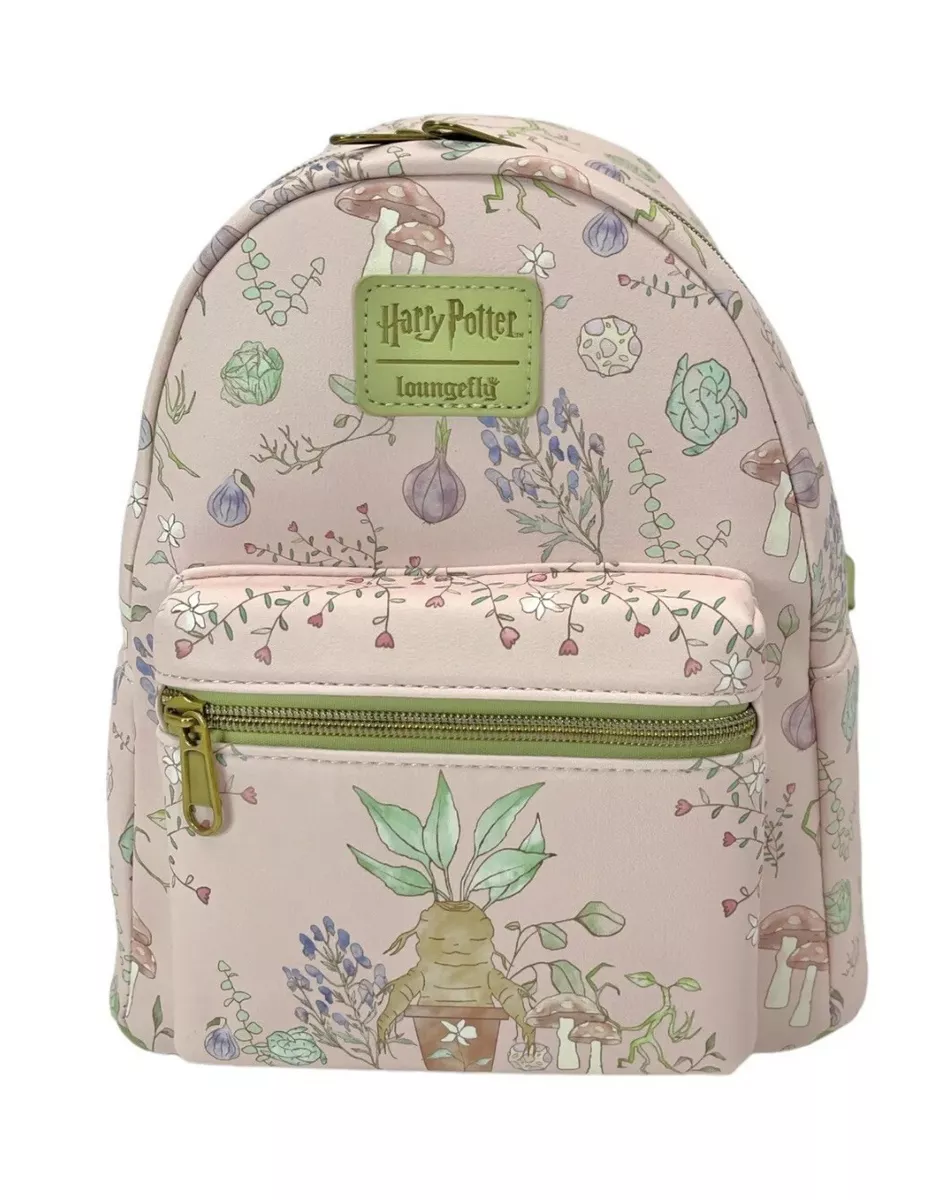 Loungefly Harry Potter Mandrake Mini Backpack Pink Floral Adjustable Strap  NWT