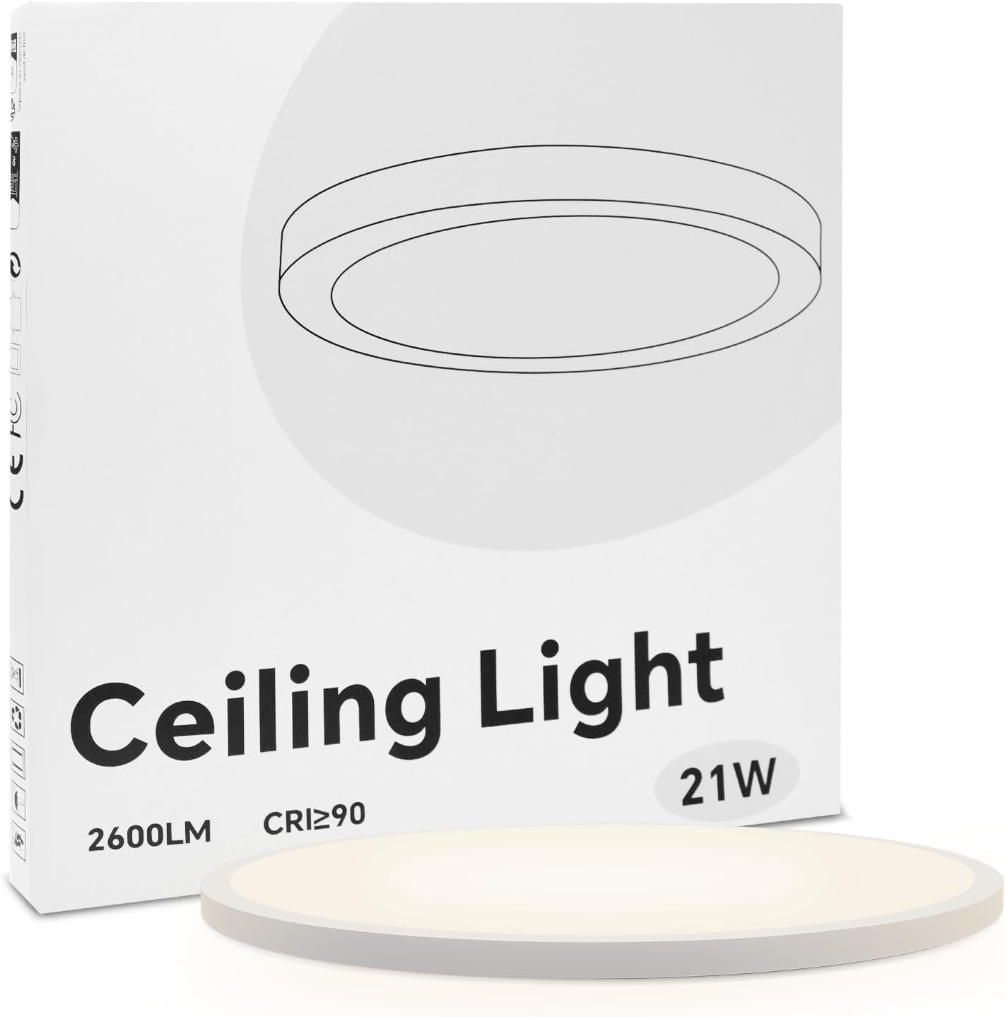 Plafoniera LED Soffitto 21W Lampada Da Soffitto Ultrapiatta Con Spessore Di 1.7 