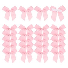 24Pcs Mini Grosgrain Ribbon Bow 2" Self Adhesive Flower Bows Light Pink