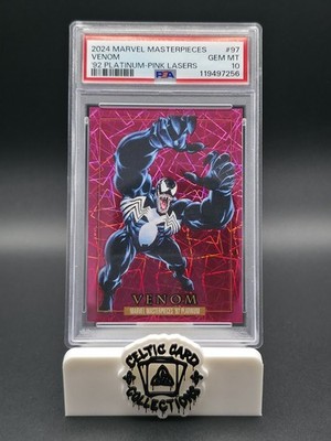 2024 Marvel Masterpieces '92 Platinum Venom #97 Pink Lasers /992 PSA 10 Gem Mint