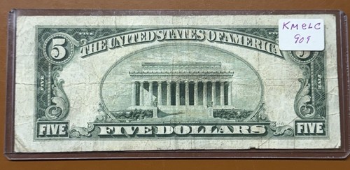 1934 $5 Federal Reserve Note Star Note ⭐️ Five Dollar Bill Replacement - TCCCX - Picture 5 of 8