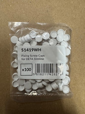 Pack of 100 Deta S1419WH Spare Screw Cap Covers for Slimline Range (White)