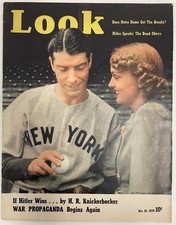 1939 Look Magazine with Joe Dimaggio Baseball Cover - Newsstand Edition No Label