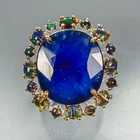 Gemstone 32 ct+ Blue Sapphire Ring 925 Sterling Silver Size 8 /R472879