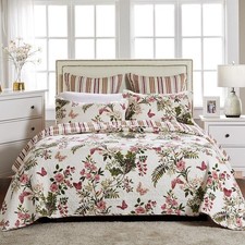 Butterflies 3-Piece Multicolored Queen Quilt Set US