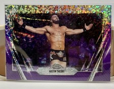 2026 Topps Chrome WWE #77 Austin Theory Purple Mini Diamond Refractor #'d 49/75