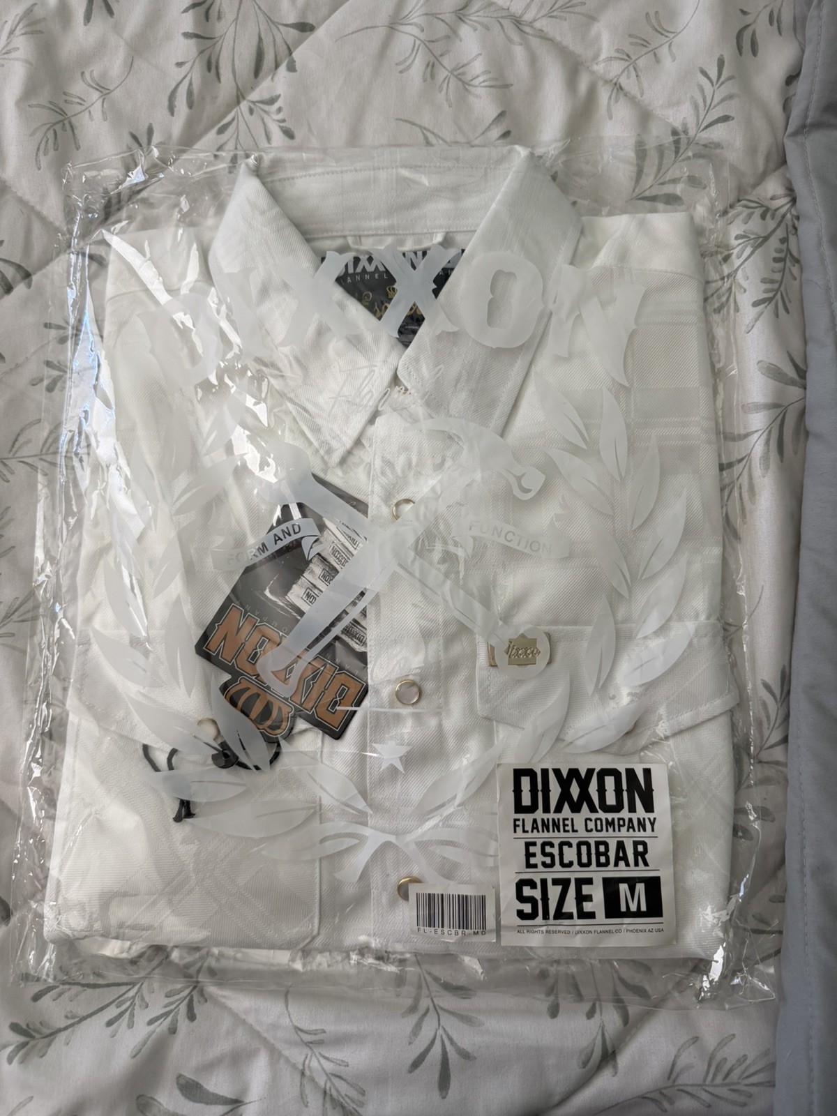 Dixxon Escobar Men’s White Button-Up Shirt Medium New In Bag Rare