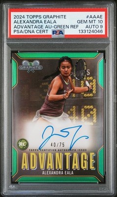 ALEXANDRA EALA 2024 TOPPS GRAPHITE GREEN REFRACTOR RC AUTO /75 PSA 10 LOW POP  