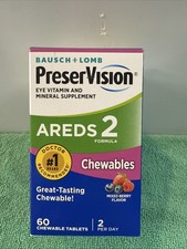 Bausch  Lomb PreserVision Areds 2 Chewables Tablet Mixed Berry 60ct Exp-4/2027
