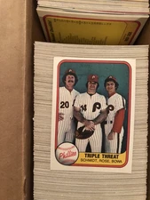 1981 Fleer Baseball Incomplete Set 551 Cards, 83 Stickers /puzzle pieces