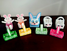 Lot of 9 Easter Plastic Canvas Colorful Little Treat Baskets