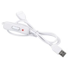 USB Extension Cable with ON/Off Switch Extension Cords with LED White