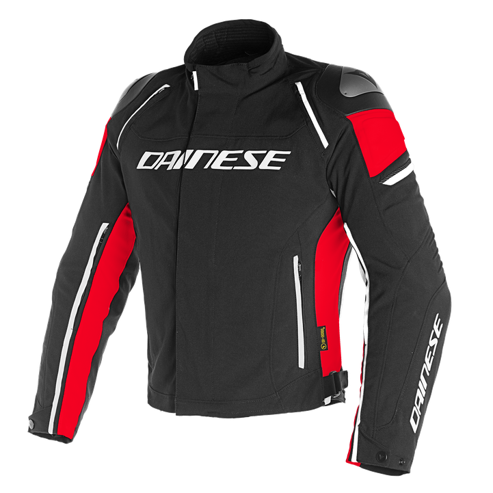 Dainese Racing 3 D-Dry Motorcycle Jacket Black/Lava-Red Waterproof CE Armour ...