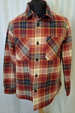 M&S Check Overshirt Shacket Cotton Blend Jacket Smart Casual Red Large A5490