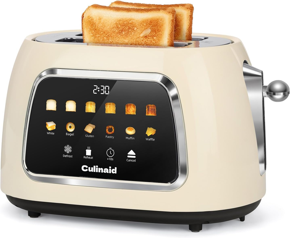 Toaster 2 Slice Smart Touch Screen, Retro 1.5'' Extra Wide Slot ...